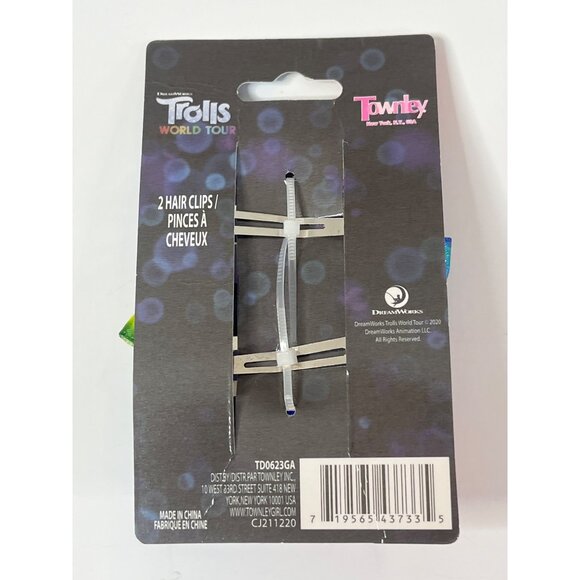 Trolls World Tour 2 Pack Hair Clips Barrettes Pink Blue Purple NWT - Picture 5 of 5